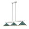 Z-Lite Cobalt Billiard, 3-Light, 14 In.W x 46 In.L x 8 In.H, Brushed Nickel/Dark Green 152BN-MDG - alternate 1